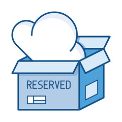 Cloud storage icon symbol vector image. Illustration of the database server hosting cloud system digital design image