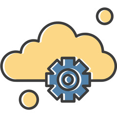 Cloud storage icon symbol vector image. Illustration of the database server hosting cloud system digital design image