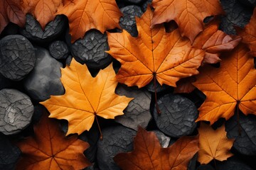 Naklejka na ściany i meble autumn leaves background, background image of fallen autumn leaves