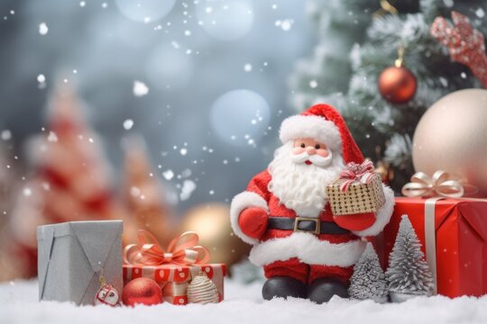 Christmas banner with Christmas decoration background