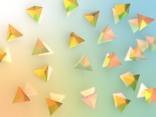 幻想的な光りに照らされたクリスタルの3Dイラスト