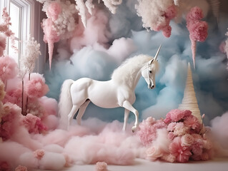 Captivate Your Moments with Unicorn Land Photography Backdrops - Ideal for Baby, Birthday, Princess, Castle, Rainbow, and Cake Smash Themes