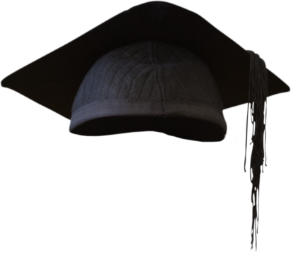 Digital png illustration of black graduation cap on transparent background