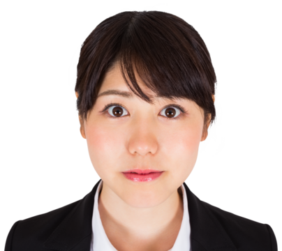 Digital png photo of happy asian businesswoman looking on camera on transparent background