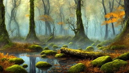 Mossy Forest Swamp Area - art