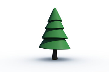 Digital png illustration of green christmas tree on transparent background