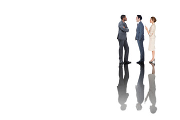 Digital png photo of diverse businessmen and shadows standing on transparent background