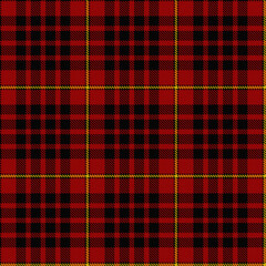 Red, Black, Yellow Tartan Plaid Weave - Tile