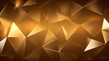 abstract background ,gold triangles,shining gold crystals