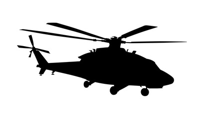 Helicopter silhouette, helicopter vector silhouette - obrazy, fototapety, plakaty