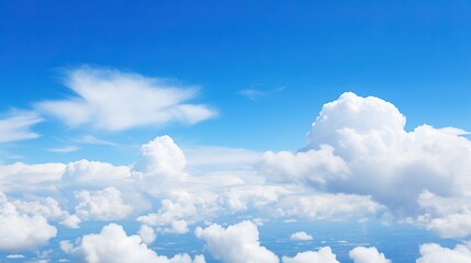 view of blue sky, clear clouds,
white clouds in the blue sky,