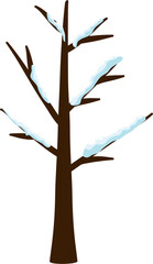 Bare Tree Covered with Snow