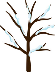 Bare Tree Covered with Snow