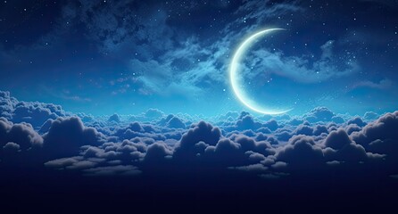 Obraz na płótnie Canvas a moon in the sky night