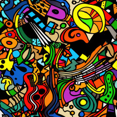 Obraz premium Graffiti grunge funky artistic repeat pattern