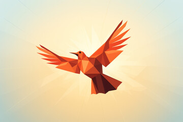 Illustration of a 3D origami bird