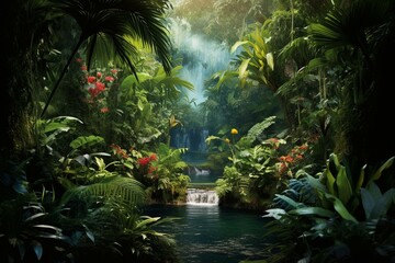 lush tropical jungle. Generative AI