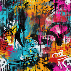 Graffiti grunge funky artistic repeat pattern