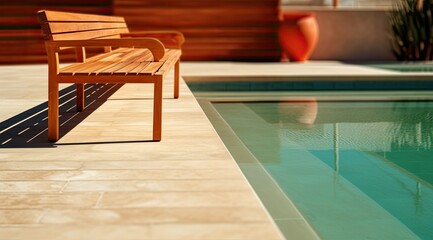Swimming pool with chairs