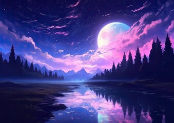 Purple Starlit Sky