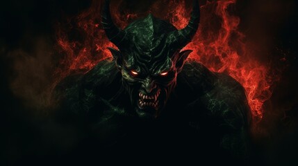 Fototapeta premium evil demon in hell