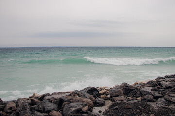 Waves Rolling In Just Off The Shore