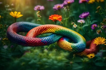 Obraz premium colourfull snakes