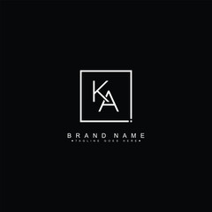KA Vector Logo Template - Simple Icon for Initial Letter K and A Monogram - obrazy, fototapety, plakaty