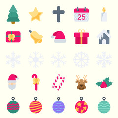 Christmas Icon Package Bundle Vector Illustration
