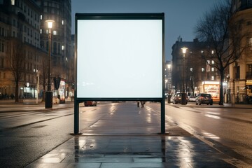 An empty light box, a canvas for advertising on a street corner - obrazy, fototapety, plakaty