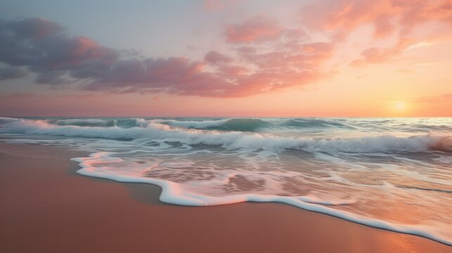 Beautiful mediterranean tropical beach background. Generative AI © kardaska