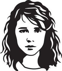 Girl Face Vector Design