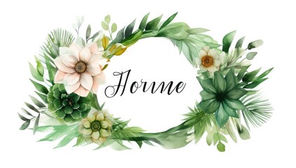 wedding floral watercolor frame