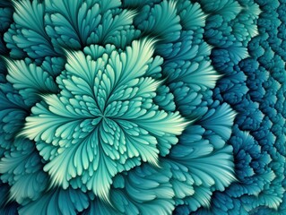 Fototapeta na wymiar Aqua and Green psychedelic fractal.