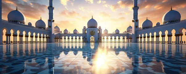 Foto auf Acrylglas Abu Dhabi Grand Mosque in Abu Dhabi, Sheikh Zayed Mosque. Generative ai