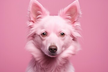  Pink colored puppy on Pink Background. 