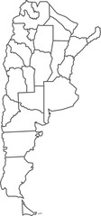 Map of Argentina with detailed country map, line map.