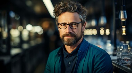 Male businessman in a classic suit in the office
