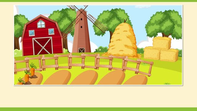 Children's mathematics education learning video counting various animals on a farm.