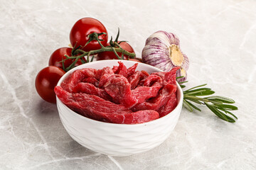 Raw beef meat for cooking