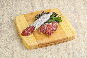 Spanish pork fuet dry sausage