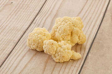 Raw white cauliflower cabbage heap