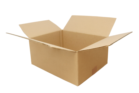 Open cardboard box