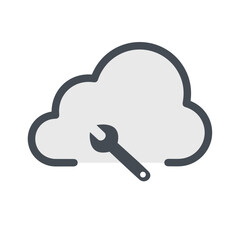 Cloud storage icon symbol vector image. Illustration of the database server hosting cloud system digital design image