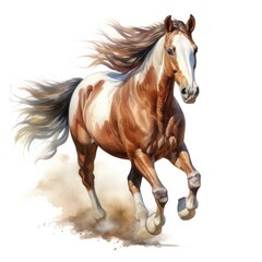 Horse running in watercolor design.