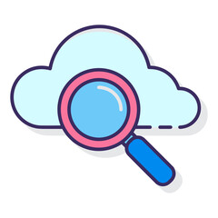 Cloud storage icon symbol vector image. Illustration of the database server hosting cloud system digital design image