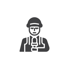 Military correspondent vector icon