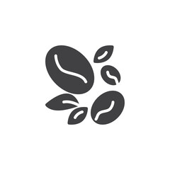 Roasted coffee beans vector icon