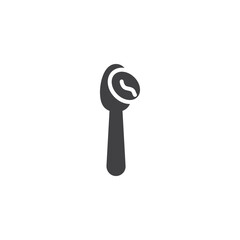 Spoon and coffee bean vector icon