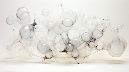 silver balls decoration forming intricate patterns and shadows on a clean, white backdrop abstract background HD image